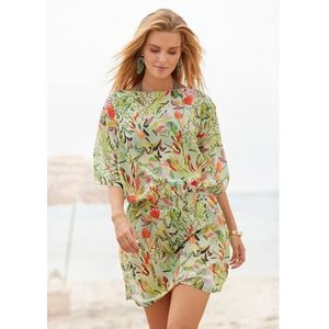 s.Oliver RED LABEL Beachwear Tuniek met bladdessin