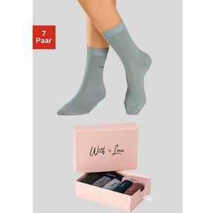 Lascana Basic sokken met hoogwaardig logoborduursel (set, 7 paar)