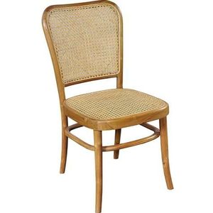 SIT Eetkamerstoel met weens vlechtwerk, klassieke bistrostoel, houten stoel