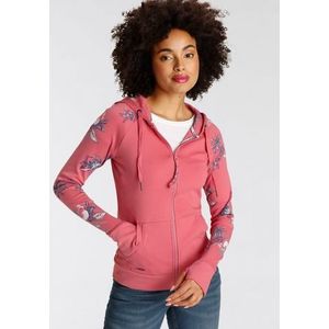 KangaROOS Capuchonsweatvest met bloemenprint in hawaï-look