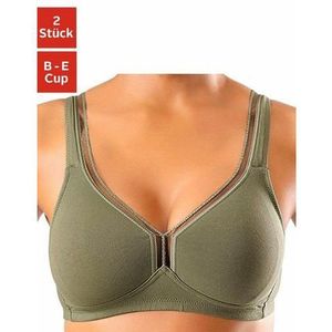 Petite fleur T-shirt-bh zonder beugels van katoen, basic dessous (Set van 2)