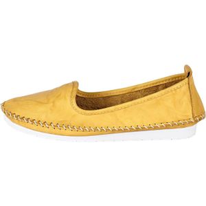 Slippers - Geel - Gladleer - Leer