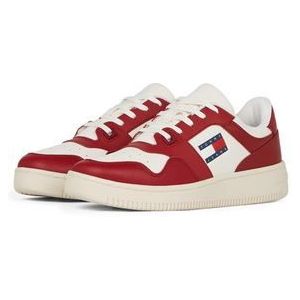 TOMMY JEANS Plateausneakers TJW RETRO BASKET ESS vrijetijdsschoen, halfschoen, veterschoen met zijlogo-vlag