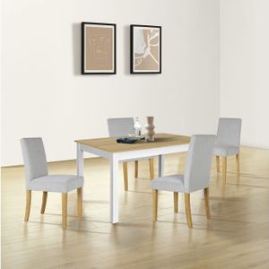 Eettafel - Naturel/Wit - 140x80x77 cm - Hout