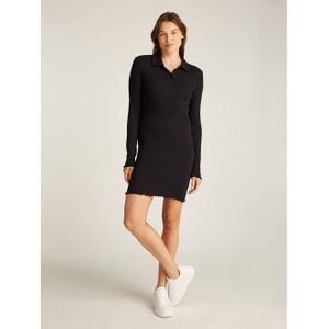 TOMMY JEANS Polojurk TJW LS SCALLOP RIB POLO DRESS