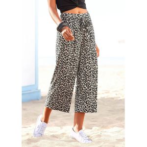 Lascana Culotte en all-over print, 7/8 lengte, elastische tailleband, zomerbroek (Met een bindceintuur)