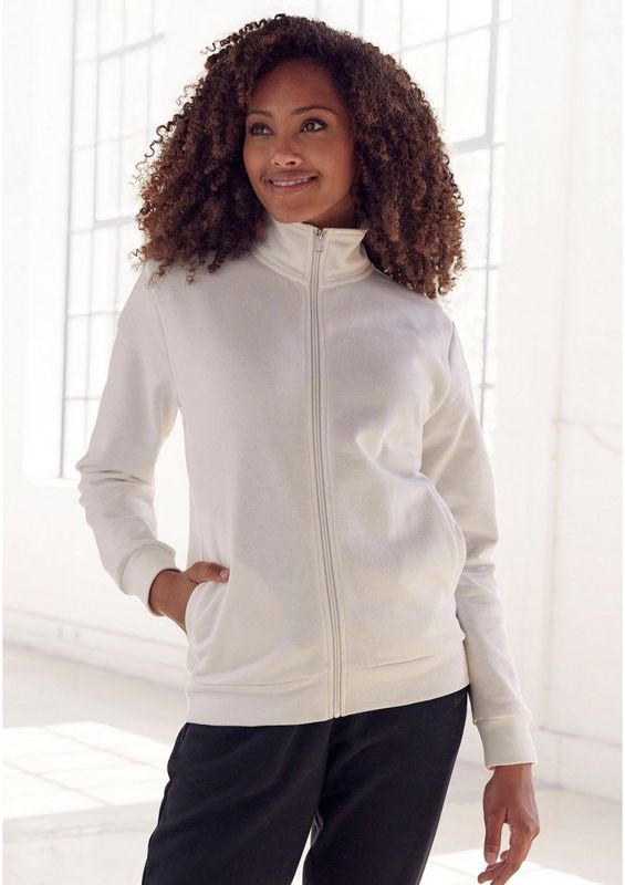 Bench. Loungewear Sweatvest -lounge jas Loungejack met staande kraag en glanzende logoprint, loungewear