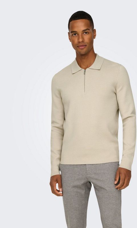 Only Sons - Onscooper Reg Ls Half Zip Polo Noos - Heren - Gebreide Truien