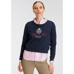 DELMAO Sweatshirt in verkorte lengte met elegant borduursel - nieuw merk!