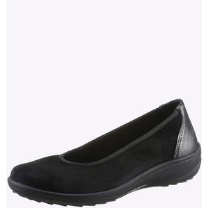 Ballerina - Zwart - Nubuckleer/Textiel - Zeer Breed