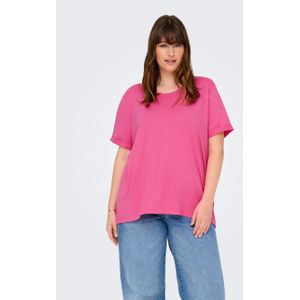 ONLY CARMAKOMA Shirt met korte mouwen CARMOSTER S/S FOLD UP TOP JRS NOOS