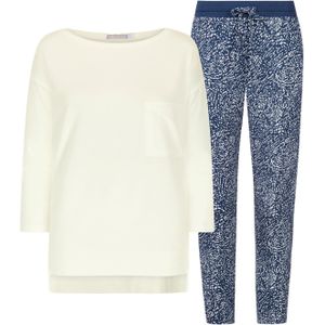 Mey Capripyjama Liah met gemusterde broek en eenvoudig bovenstuk (set, 2-delig)