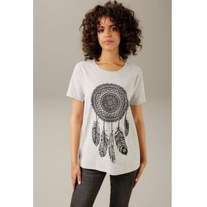 Aniston CASUAL T-shirt met mandala droomprint op de voorkant