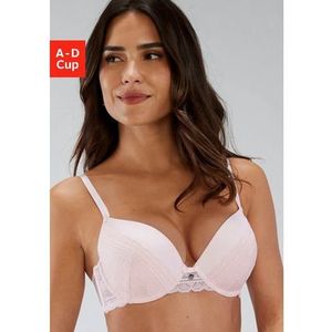 s.Oliver RED LABEL Beachwear Push-up-bh Adèle met grafisch kant en metalen accessoire, lingerie