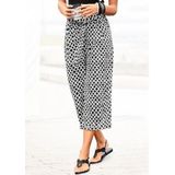 Lascana Culotte met all-over print, 7/8 broek, jersey broek (Met een bindceintuur)