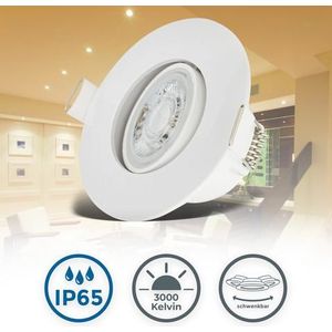 B.K.Licht ledinbouwlamp LED Bad Einbauleuchten IP65 6er-Set Schwenkbar (6 stuks)