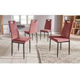 my home eetkamerstoel Mandy (2 of 4 stuks) met veloursovertrek, rugleuning met handgreep om eenvoudig terug te trekken (set)