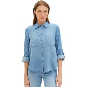 Tom Tailor Jeans blouse met lyocell en kentkraag