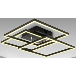 B.K.Licht Led-plafondlamp BK_FR1505 LED plafondlamp, frame, draaibaar, zwart (1 stuk)