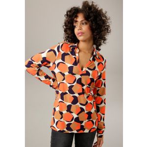 Aniston CASUAL Shirtblouse met trendy retro-patroon - elk stuk is uniek