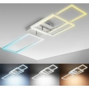 B.K.Licht Led-plafondlamp BK_FR1510 LED frame plafondlamp, CCT kleurtemperatuurregeling, dimbaar (1 stuk)