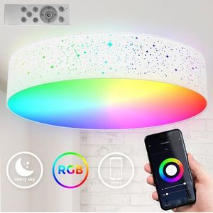 B.K.Licht Led-plafondlamp WiFi RGB-CCT Deckenlampe, APP-Steuerung, iOS+Andorid