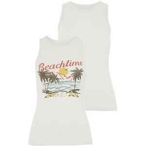 Beachtime Tanktop met tropische print (set, 2-delig)