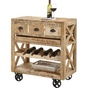 OTTO Stolkom Bartafel FERDI Massief hout, barwagen op wielen inclusief dienblad