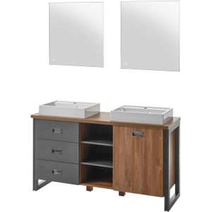 Badkamermeubel - Eiken Honingkleur - Melamine Gecoat - Gemaakt in Europa