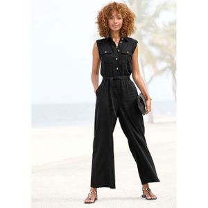 Buffalo Jumpsuit van linnenmix, zomerse jumpsuit met zakken (Met een bindceintuur)