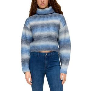 Q/S By S.Oliver Cropped Trui met Wol In Streep Lichtblauw/ Wit