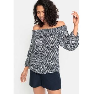 Lascana Blouse met carmenhals in een lichte gekreukte crinkle look, damesblouse, off-the-shoulder