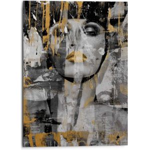 Rechthoekig Schilderij - Goudkleur - Aluminium