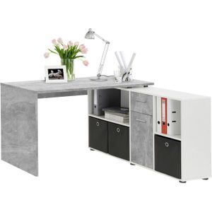 FMD Hoekbureau Lexo variabel monteerbaar, breedte 136 / 205 cm, made in germany
