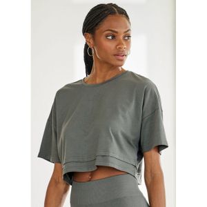 Lascana Shirt met korte mouwen met kastige snit en lagen-look