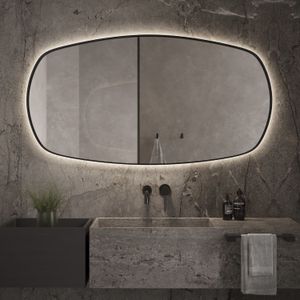 Spiegel martens design lissabon 140x80 cm met indirecte verlichting en spiegelverwarming brons
