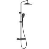 Opbouw regendouche set wiesbaden rain thermostatisch mat zwart