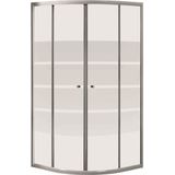Douchecabine vm go avis 90x90 cm kwartrond hoekinstap met schuifdeuren chroom