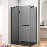 Douchecabine lacus capraia black 100 cm klapdeur 8 mm nano rookglas