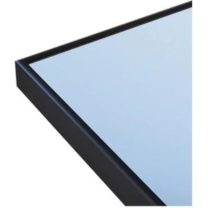 Spiegel sanicare q-mirrors 120x70 cm vierkant met aan de bovenkant led warm white, omlijsting mat zwart incl. Ophangmateriaal