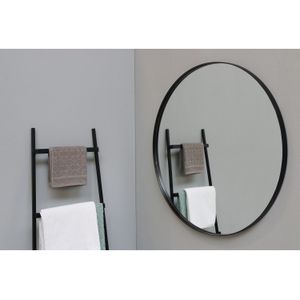 Ink spiegel rond mat zwart aluminium kader 80x3,5 cm