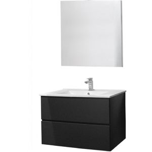 Badmeubelset London Basis 80 cm Antraciet incl. Spiegel