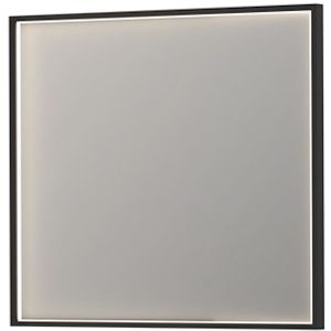 Spiegel ink sp19 rechthoek in stalen kader met indirecte colour changing led verlichting 90x4x80 cm mat zwart