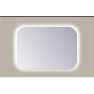 Spiegel rechthoek sanicare q-mirrors afgeronde hoeken 60x75 cm pp geslepen led cold white zonder sensor