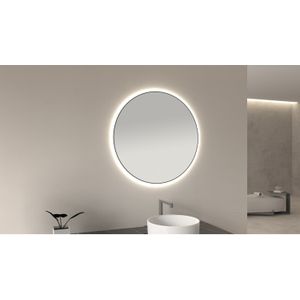 Ronde Spiegel BWS Sifo met LED, Dimbaar 60 cm Mat Zwart