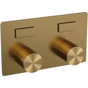 Brauer - Stripe - Inbouwthermostaat - Goud Geborsteld PVD - Met Drukknoppen