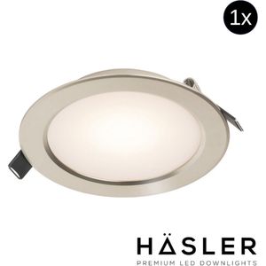 Inbouwspot häsler volterra incl. Fase aansnijding dimbaar 13.7 cm 8 watt warm wit rvs set 1x