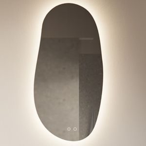 Spiegel gliss maya 50x100 cm verticaal met led-verlichting en spiegelverwarming