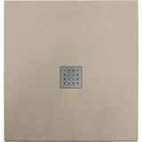 Douchebak vm go krypton 90x70x3 cm polybeton rechthoek taupe