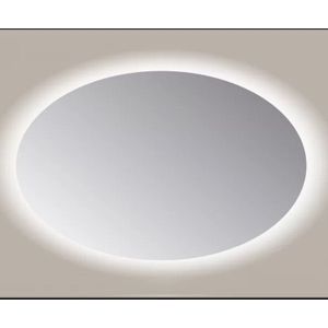Spiegel sanicare q-mirrors 80x60 cm ovaal met rondom led warm white en afstandsbediening incl. Ophangmateriaal